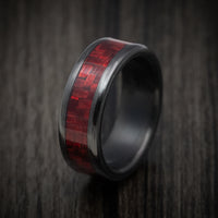 Carbon Fiber and Red Carbon Fiber Men's Ring