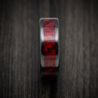 Carbon Fiber and Red Carbon Fiber Men's Ring