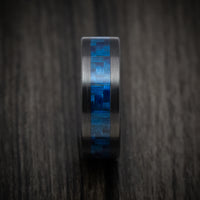 Carbon Fiber and Blue Carbon Fiber Men's Ring