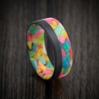 Carbon Fiber and Prism Composite Glow Men's Ring