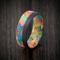 Carbon Fiber and Prism Composite Glow Men's Ring