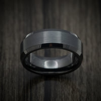 Black Tungsten Men's Ring with Satin Finish Custom Made Band
