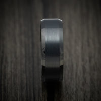 Black Tungsten Men's Ring with Satin Finish Custom Made Band