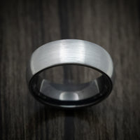 Gunmetal Tungsten Men's Ring with Black Tungsten Sleeve Custom Made Band