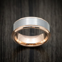 Tungsten Men's Ring with Golden Tungsten Sleeve Custom Made Band