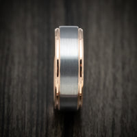 Tungsten Men's Ring with Golden Tungsten Sleeve Custom Made Band