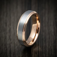 Tungsten Men's Ring with Golden Tungsten Sleeve Custom Made Band