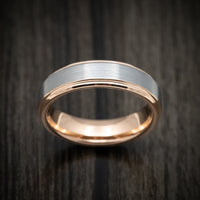 Tungsten Men's Ring with Golden Tungsten Sleeve Custom Made Band