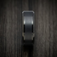 Black Tungsten Men's Ring with Satin Finish Custom Made Band