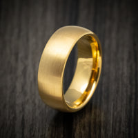 Golden Tungsten Men's Ring with Satin Finish Custom Made Band