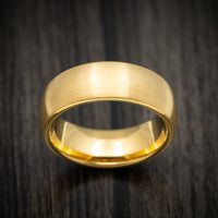 Golden Tungsten Men's Ring with Satin Finish Custom Made Band