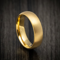 Golden Tungsten Men's Ring with Satin Finish Custom Made Band