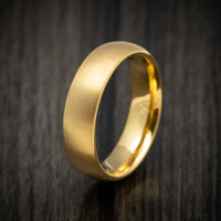 Golden Tungsten Men's Ring with Satin Finish Custom Made Band
