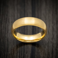 Golden Tungsten Men's Ring with Satin Finish Custom Made Band