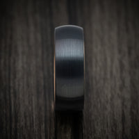Black Tungsten Men's Ring with Golden Tungsten Sleeve Custom Made Band