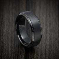Black Tungsten Men's Ring with Satin Finish Custom Made Band