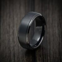 Black Tungsten Men's Ring with Satin Finish Custom Made Band