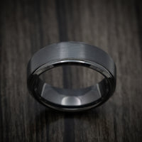 Black Tungsten Men's Ring with Satin Finish Custom Made Band