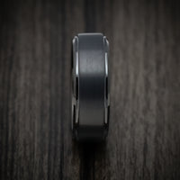 Black Tungsten Men's Ring with Satin Finish Custom Made Band