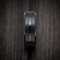 Black Tungsten Men's Ring with Satin Finish Custom Made Band