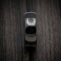 Black Tungsten Men's Ring with Polish Finish Custom Made Band