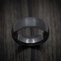 Black Tungsten Men's Ring with Satin Finish Custom Made Band