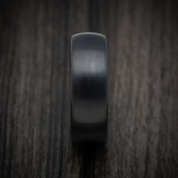 Black Tungsten Men's Ring with Satin Finish Custom Made Band
