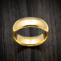 Golden Tungsten Men's Ring with Polish Finish Custom Made Band
