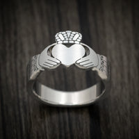 Titanium Celtic Claddagh Cut-Out Men's Ring Custom Made