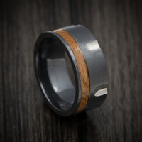 Black Zirconium and Wood Revolver Men's Ring Custom Made