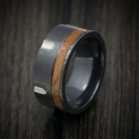 Black Zirconium and Wood Revolver Men's Ring Custom Made
