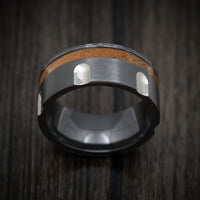 Black Zirconium and Wood Revolver Men's Ring Custom Made