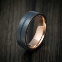 Black Zirconium and Gold Sleeve Men's Band with Cerakote Inlay