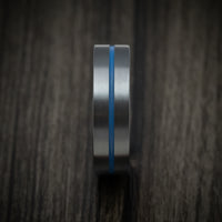 Black Zirconium and Gold Sleeve Men's Band with Cerakote Inlay