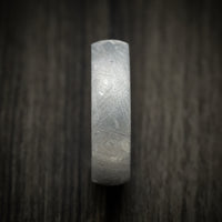 Gibeon Meteorite Men's Ring with Black Mother of Pearl Shell Sleeve