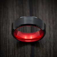 Tungsten and Anodized Sleeve Custom Made Men's Ring