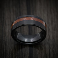 Black Tungsten Men's Ring with Koa Wood Inlay Custom Made Band