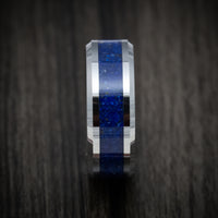 Tungsten Men's Ring with Lapis Inlay