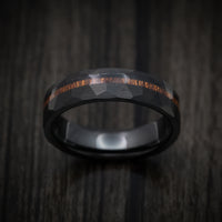 Black Tungsten Men's Ring with Koa Wood Inlay Custom Made Band