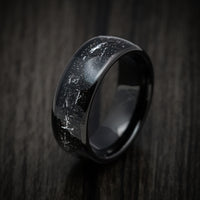 Black Tungsten Men's Ring with Silver Galaxy Inlay Custom Made Band