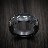 Black Tungsten Men's Ring with Silver Galaxy Inlay Custom Made Band