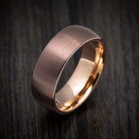 Chocolate Tungsten Men's Ring with Golden Tungsten Sleeve