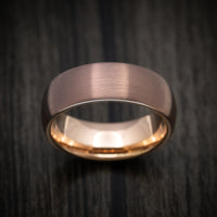 Chocolate Tungsten Men's Ring with Golden Tungsten Sleeve