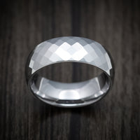 Tungsten Men's Ring with Faceted Design