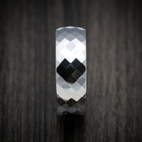Tungsten Men's Ring with Faceted Design