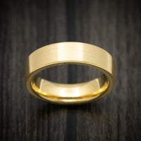 Golden Tungsten Men's Ring with Satin Finish