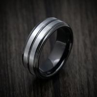 Tungsten and Black Tungsten Men's Ring