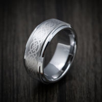 Tungsten Men's Ring with Celtic Knot Pattern