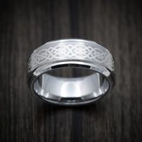 Tungsten Men's Ring with Celtic Knot Pattern
