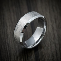 Tungsten Men's Ring with Celtic Knot Pattern